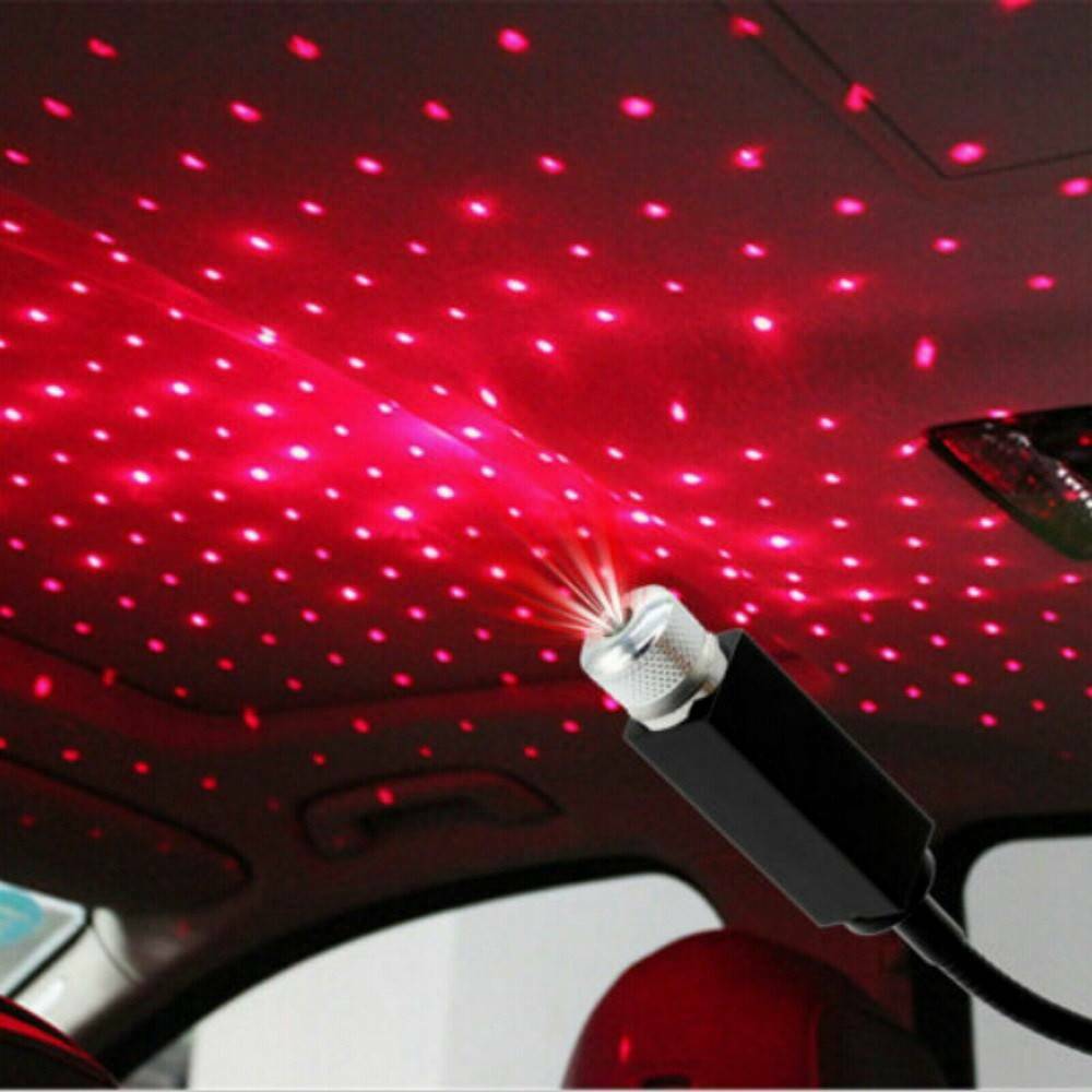 1* USB Car Atmosphere Lamp Interior Ambient Star Light LED Starry Projector Sky