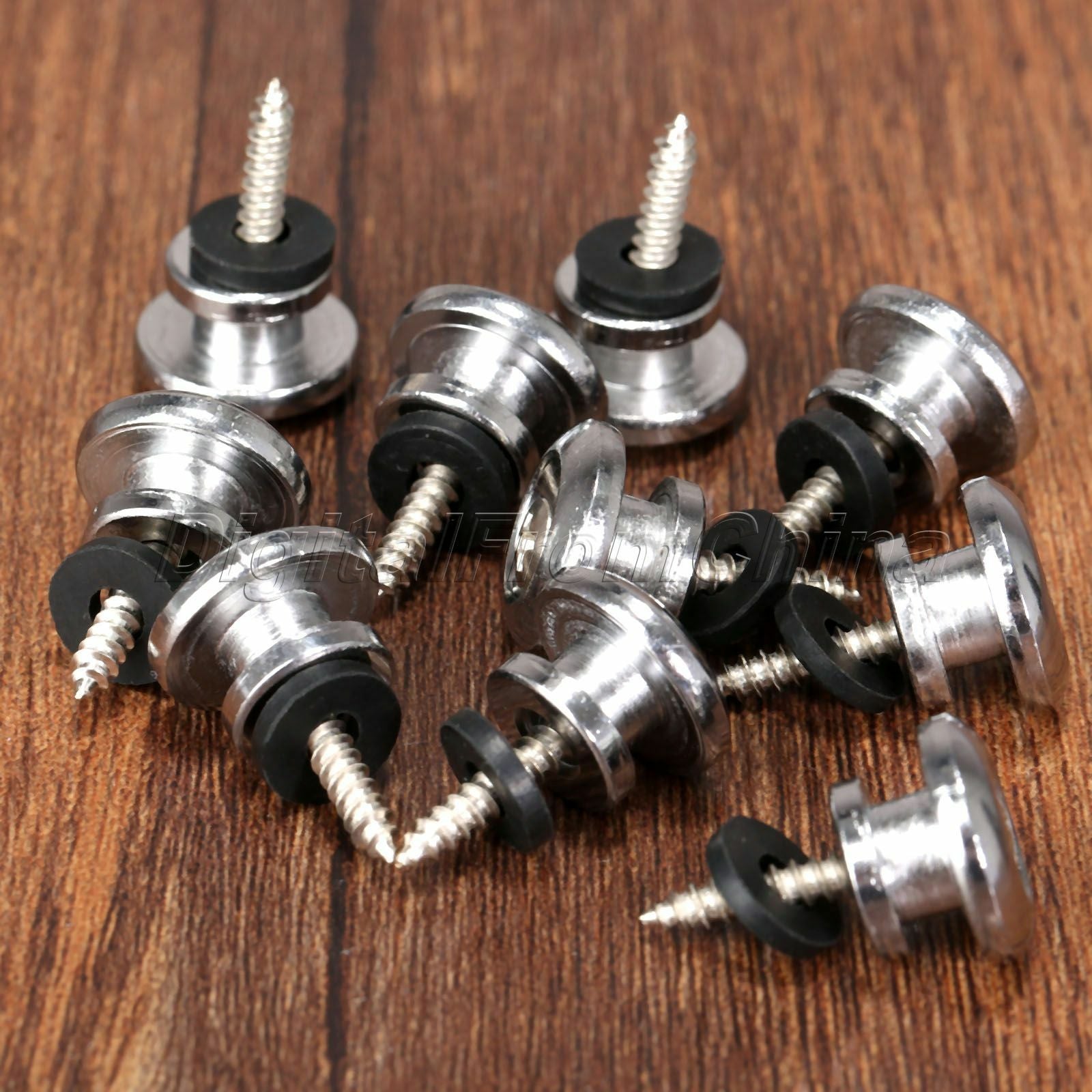 10pcs Acoustic Bass Electric Guitar Ukulele Locking Strap Tail Nail Button Screw