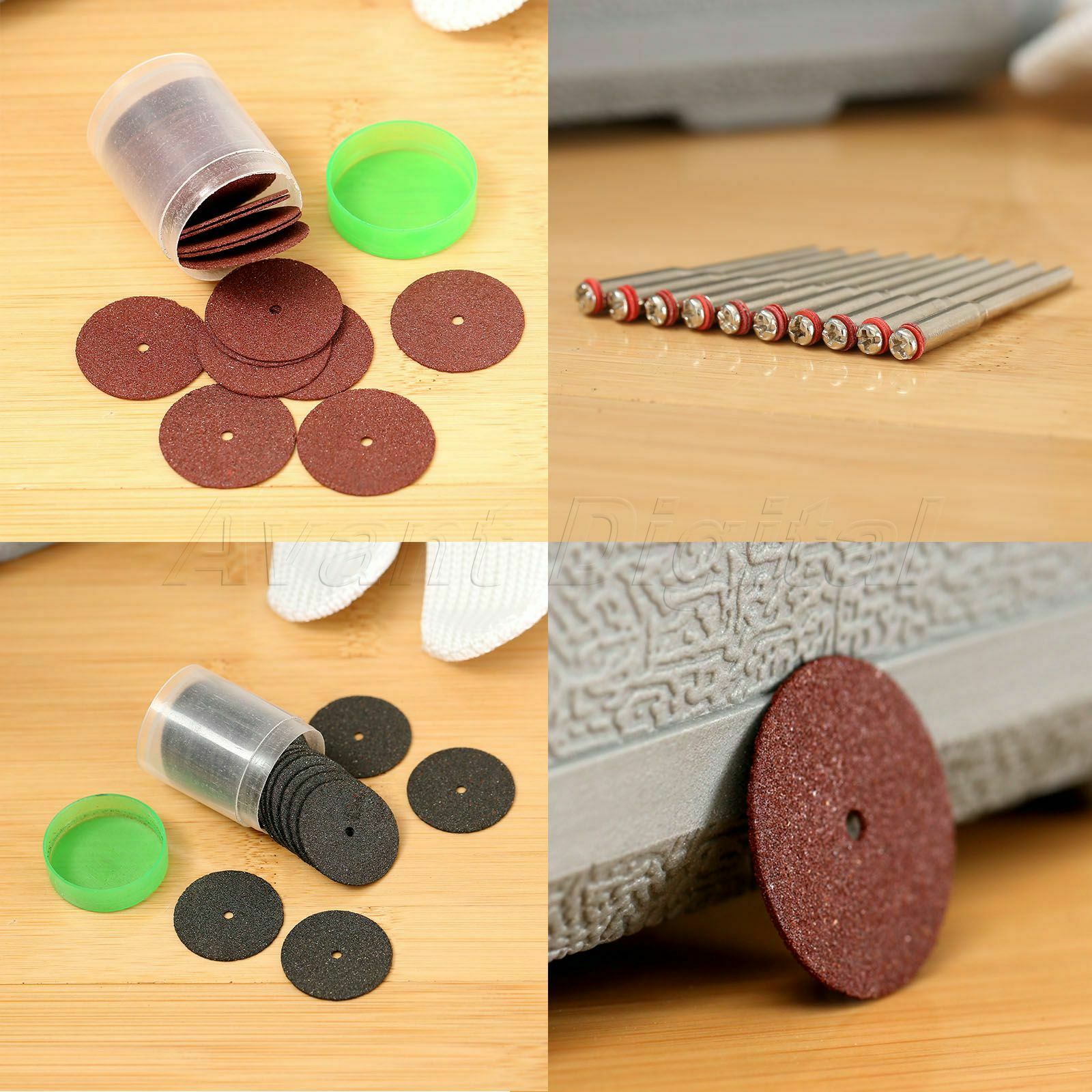2 Tube 24mm Grinding Cutting Slitting Disc Wheels & 3.175mm Mandrel Rotary Tool