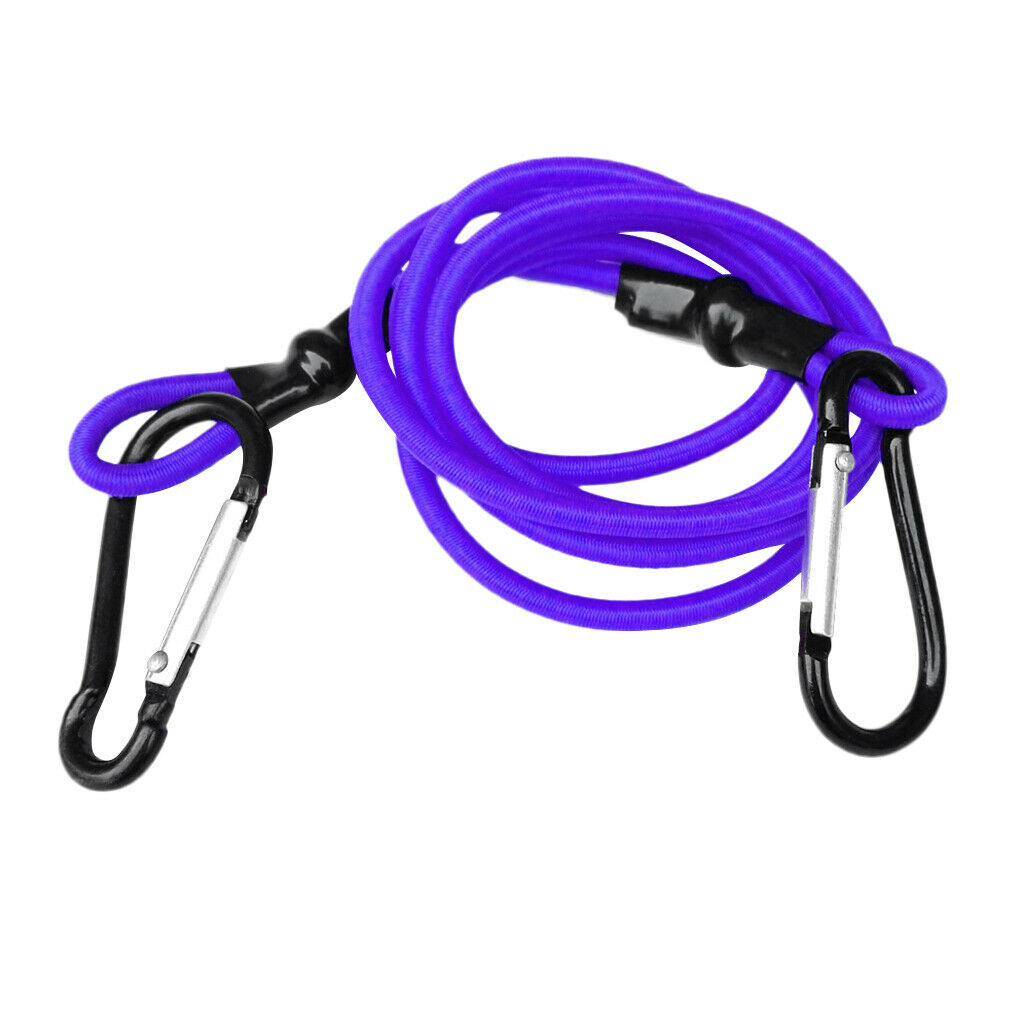 3ft Kayak Canoe Tow Line Lanyard with Carabiner Clips Purple