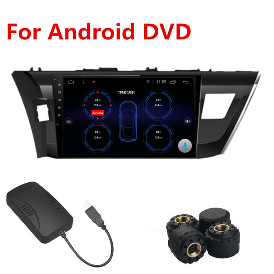 Newest TPMS Car Tire Pressure Alarm System With 4 Sensors For Android DVD Player