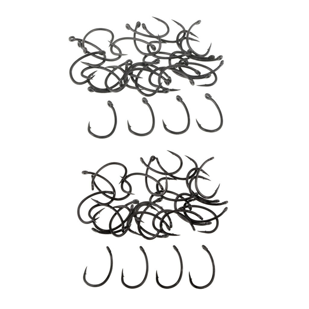 60pcs/pack High Strength High Carbon Steel Fishing Hooks Inline Circle Hooks