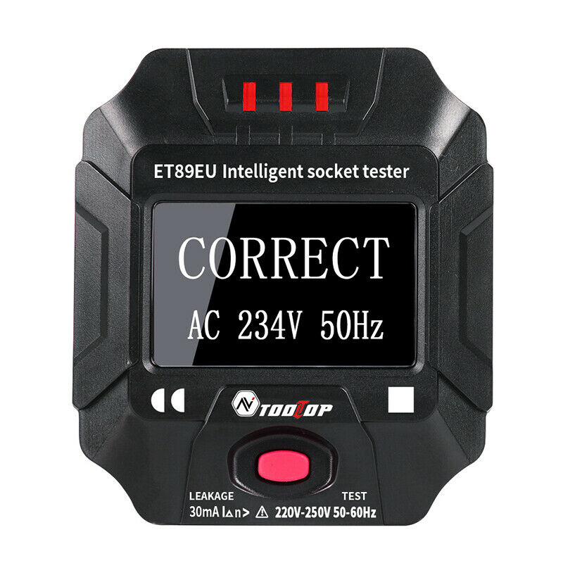 2X(TOOLTOP ET89 Socket Detector Digital Display Electric Socket Tester VoltA8N4)