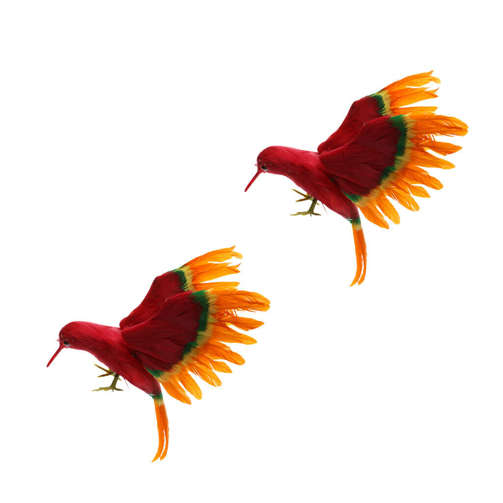 2Pieces Artificial Birds Handmade Kid Craft Home Photograph Party Wedding DIY