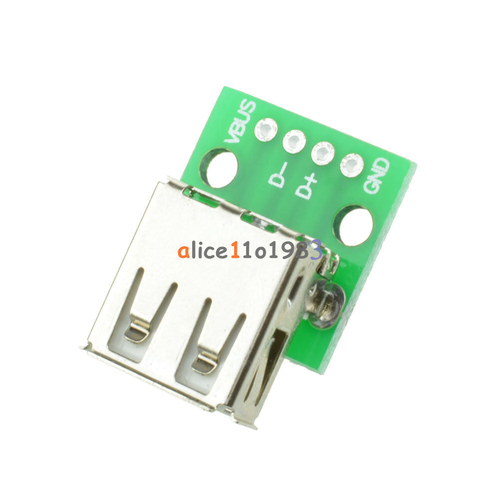 2PCS Type A Female USB To DIP 2.54MM PCB Board Adapter Converter For Arduino