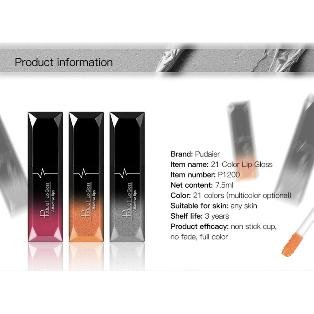 Waterproof Makeup Liquid Lipstick Moisturizing Non-stick Cup Lip Gloss Tint 20