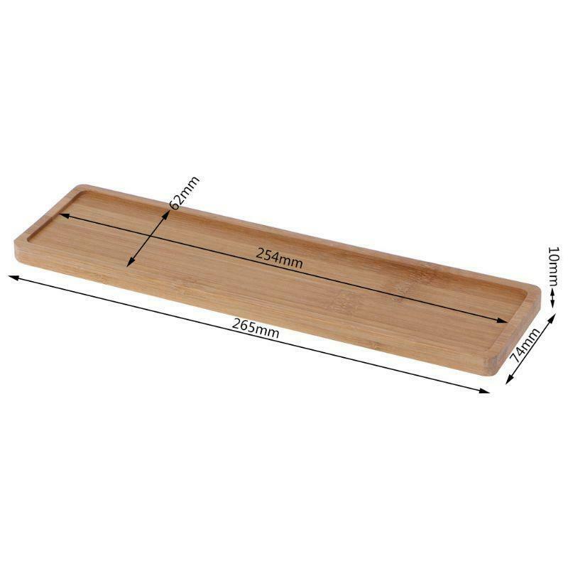 Rectangle Bamboo Wood Saucer Plant Tray Mini Plant Flower Pot Stand Pot Tray