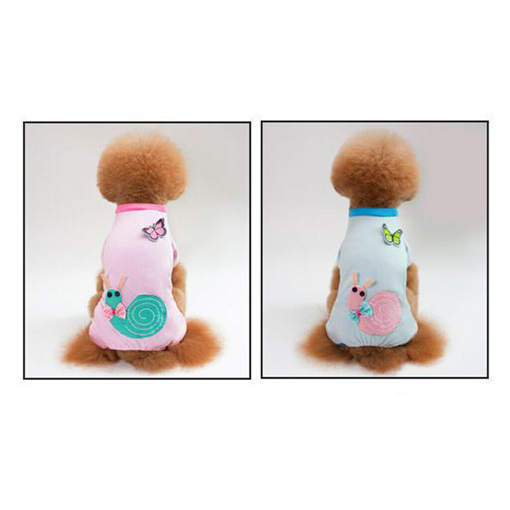 Pet Soft Cotton Dog Shirts Outwear Puppy Coat Clothes Apparel Blue L