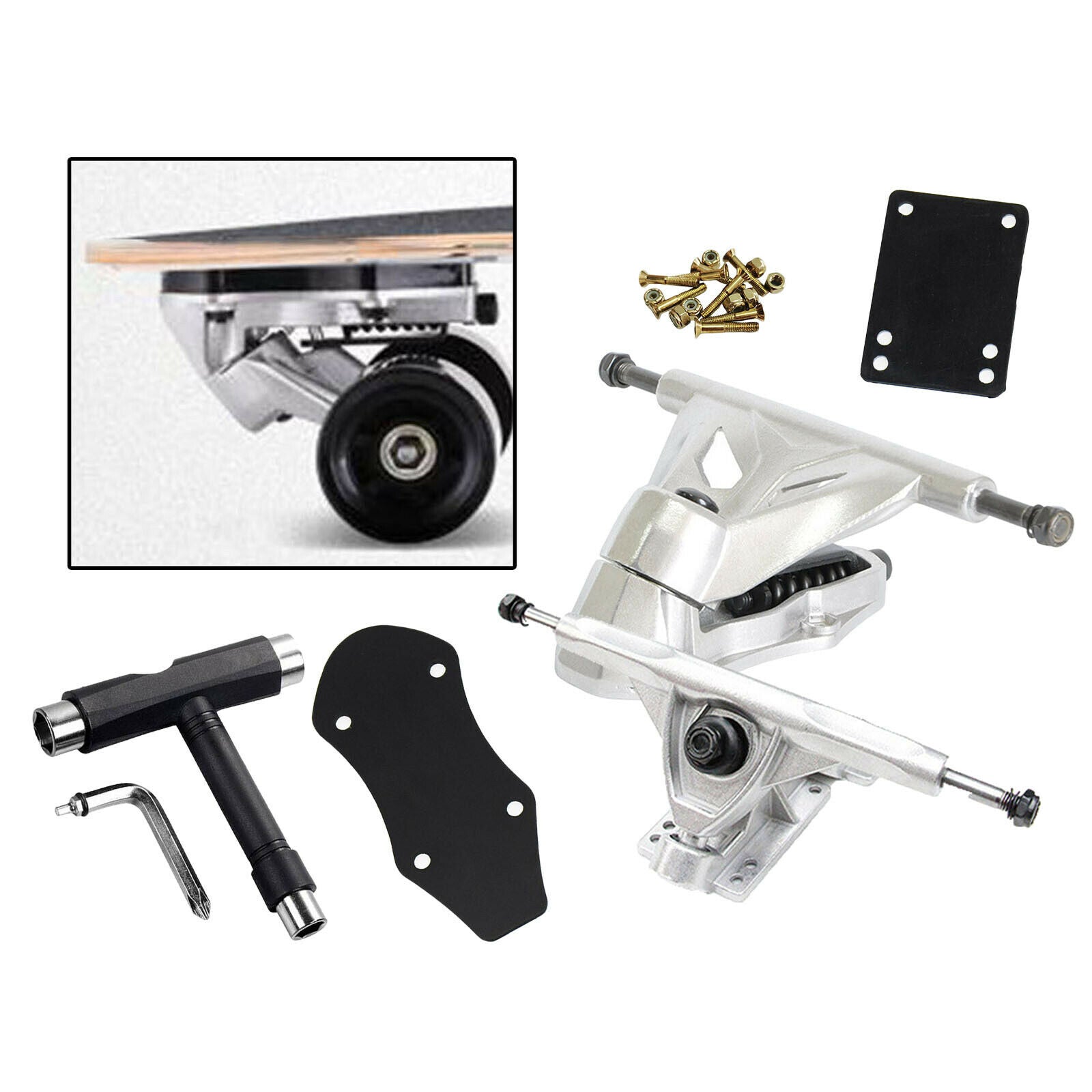 Surf Skateboard Trucks Longboard Truck Bridge Hardware Set Replacements
