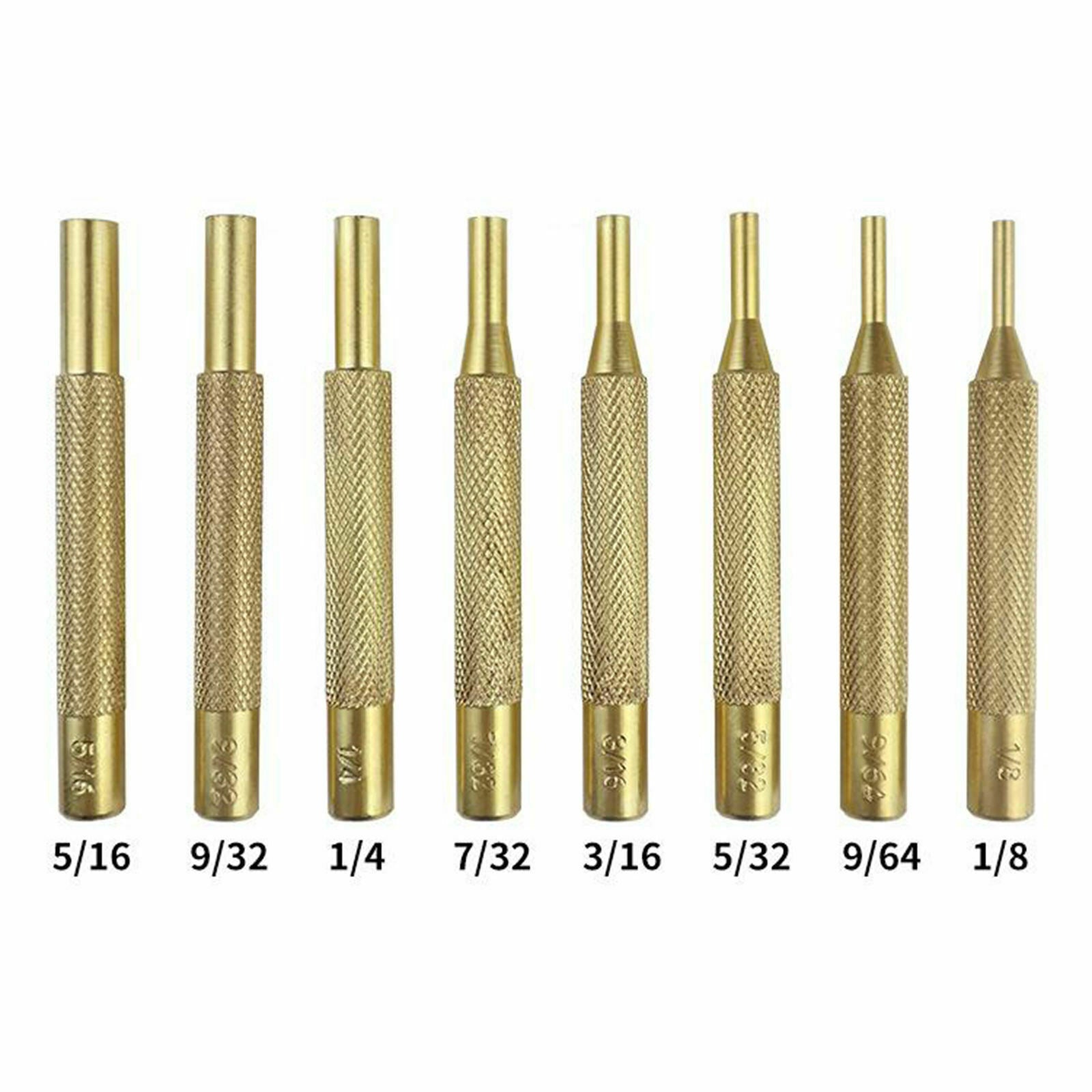 15pcs Pin Punch Set 8 Brass 4 Steel 2 Plastic 1 Hammer Gunsmith Drift Pin Punch