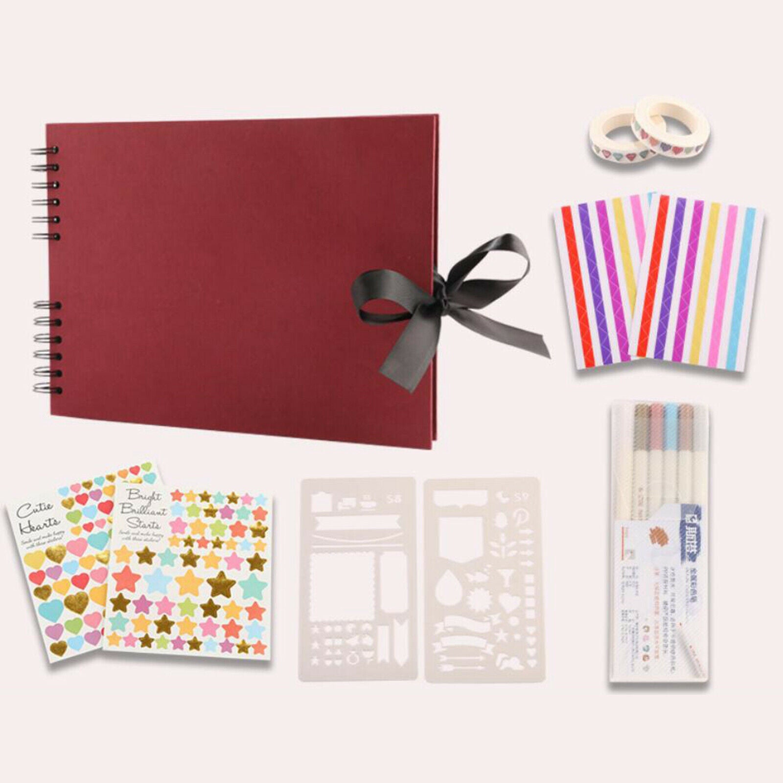 40 Pages Photo Album DIY Kit Baby Wedding Guest Book Anniversary Gifts Red