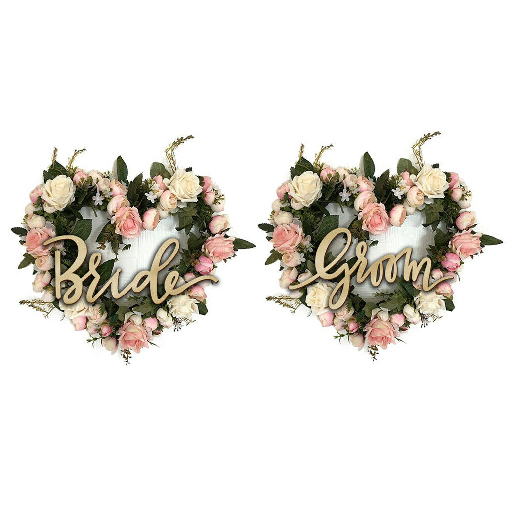 2pcs/Set Bride Groom Wooden Chair Banner Sign Wedding Engagement Photo Prop
