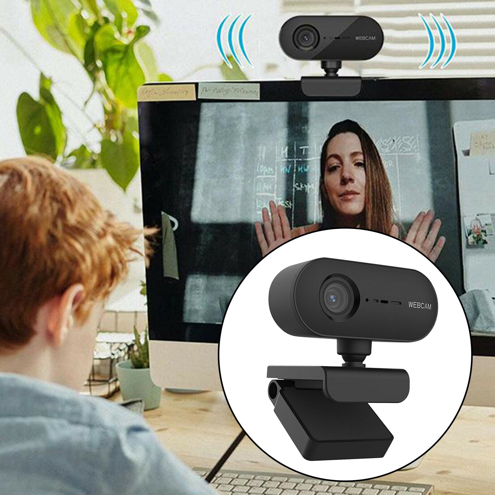High Definition 2K Webcam Microphone HD Camera for PC Computer Studying