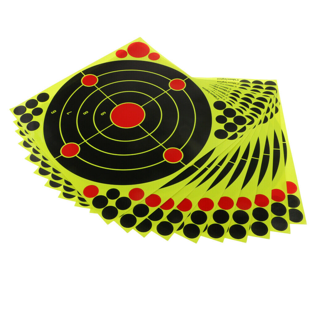 10pcs 12" x 12" Self adhesive Splatter & Reactive Shooting Targets Stickers