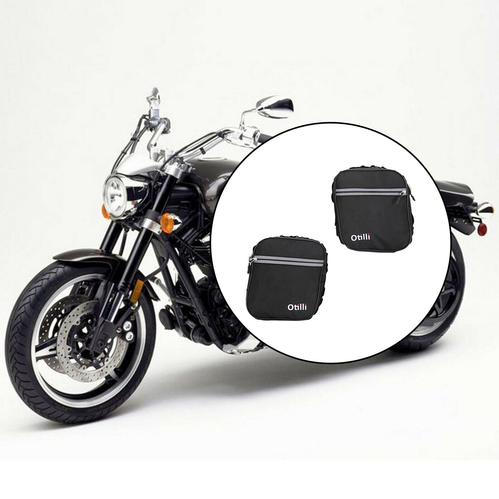 2 Packs Motorcycle Frame Crash Bar Bags for BMW R1200RT Black Professional