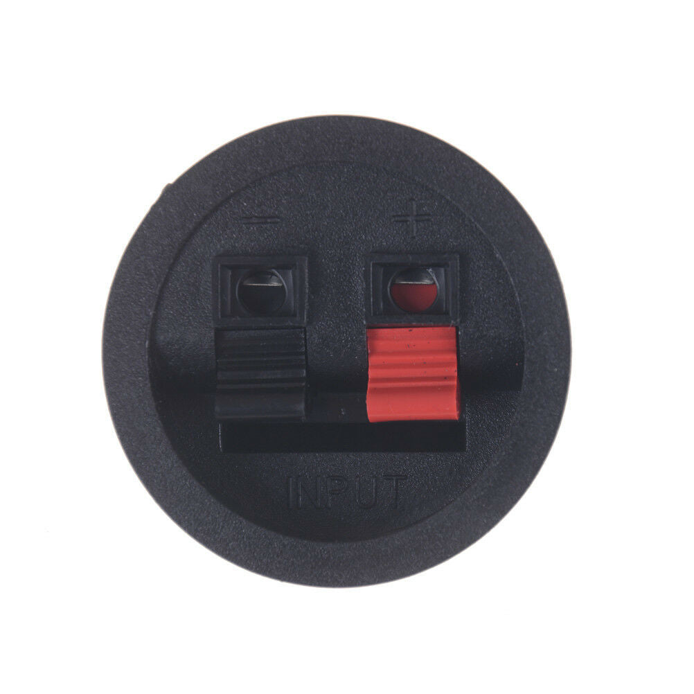 2PCS Round Flush Sub Speaker Box Terminals Wire Binding Post Push SubwooferBDAU