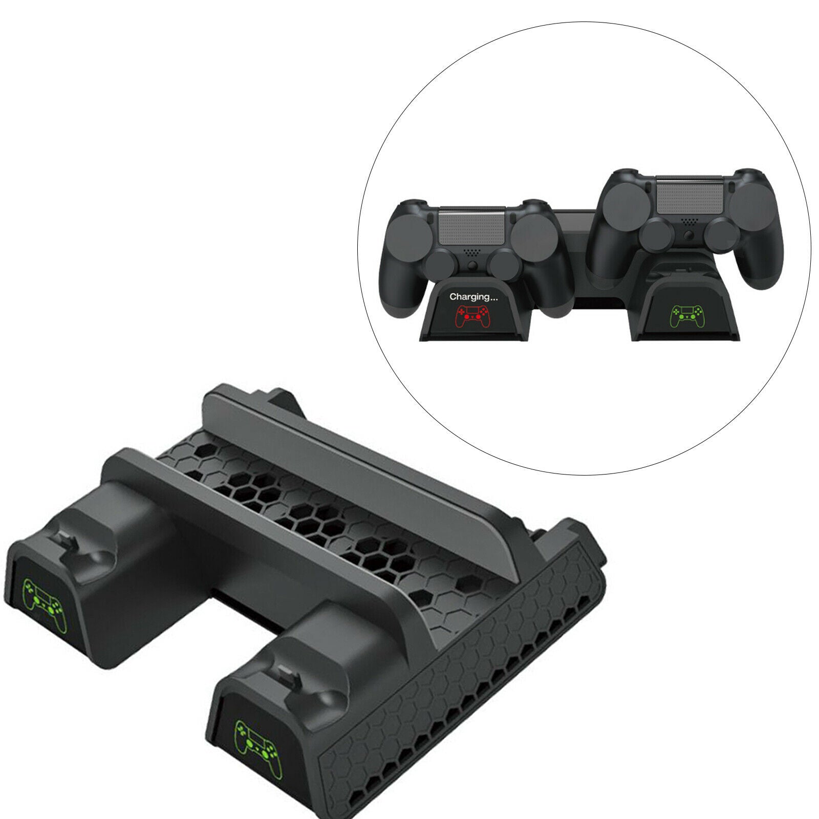 Cooling Stand Controller Charging Station Dock Game Storage for PS4 Console