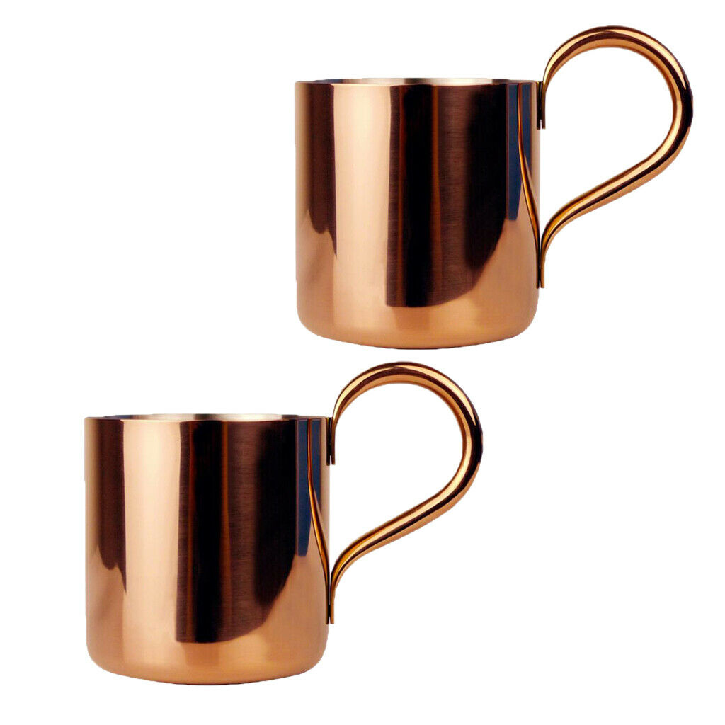 2x Copper Plated Moscow Mule Mugs 500ml/17oz Cocktail Wine Serving Cups