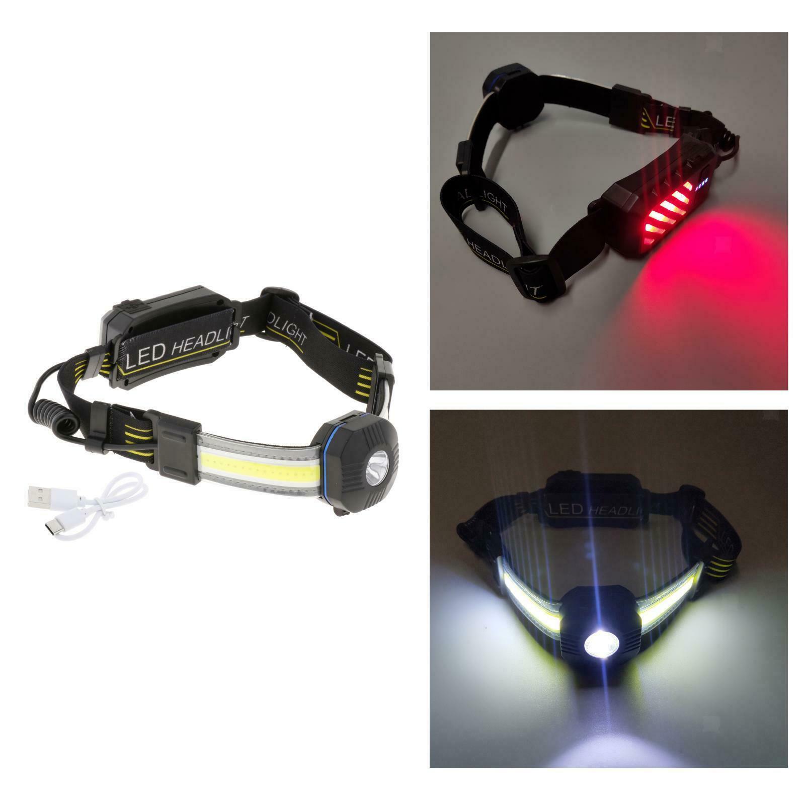 LED Headlamp Rechargeable 7 Modes Waterproof Flashlights Adults Kids Cycling