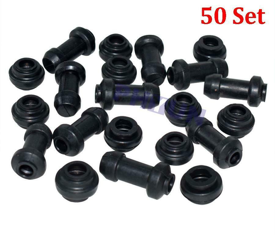 50 Sets Black Rubber Motorcycle Front Disc Calipers Pump Dustproof Cover Caps