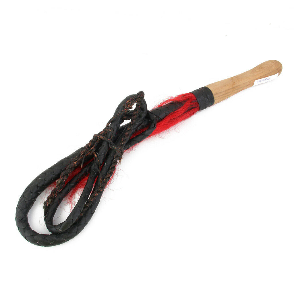 6ft Black Braided Leather Hunting Whip Bullwhip Handle