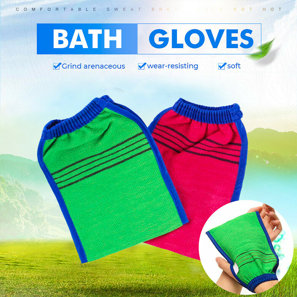 Bamboo Bath Mitten Shower Exfoliating Beauty Massage Skin Care Glove Mit Wash AU
