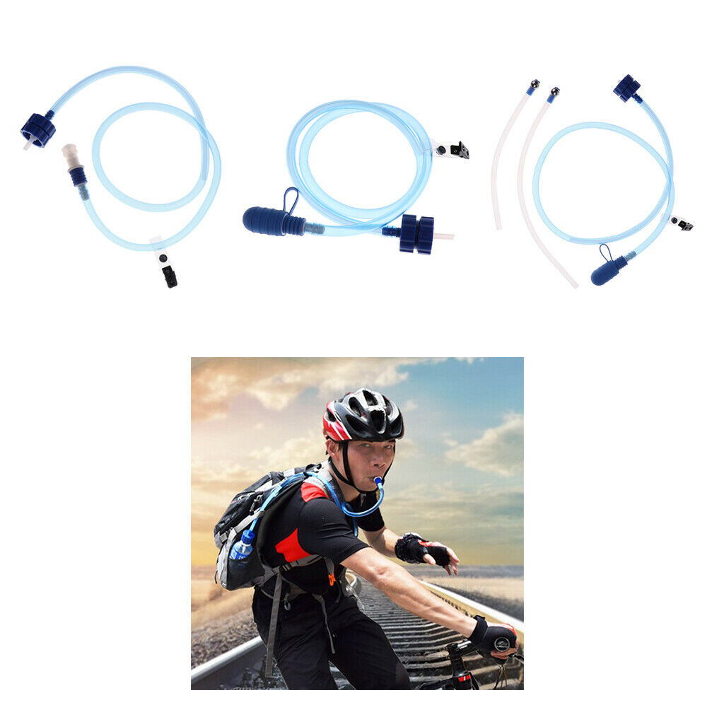 2X Water Bottle Hose Hydration Reservoir Pack Backpack System Kit Simple