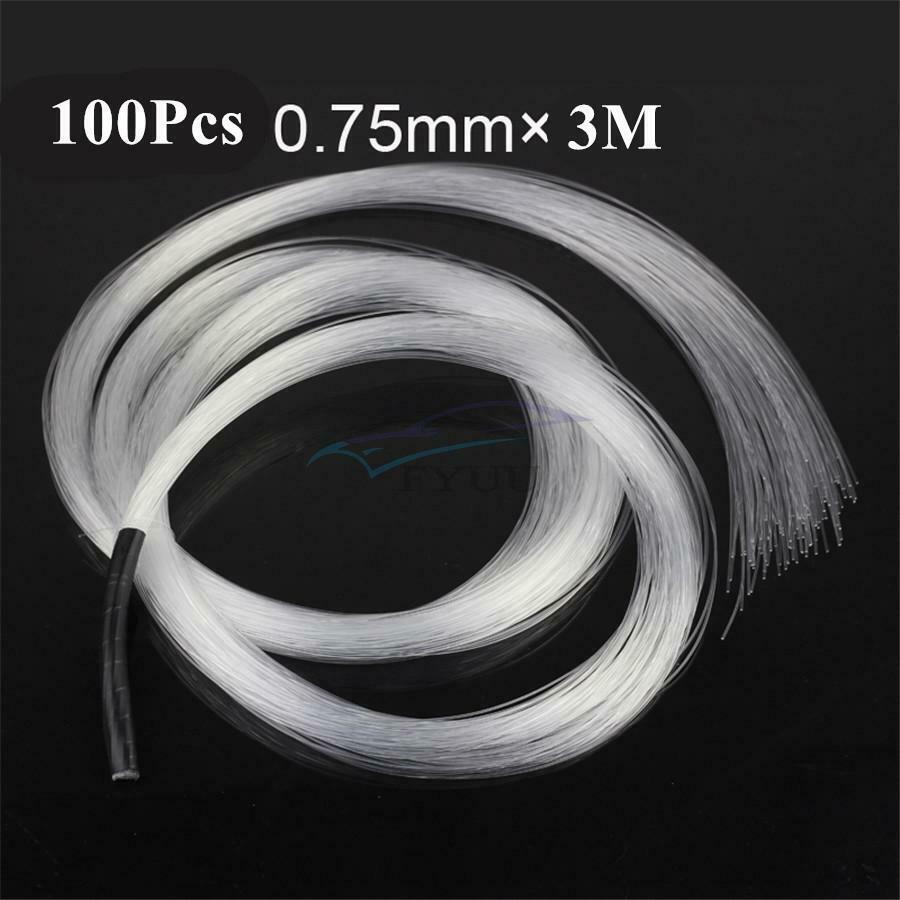100PCS /Set 0.75MM* 300CM Car Star Atmosphere Light Fiber Optic Cable Universal