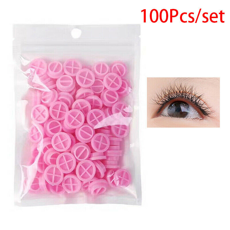 100Pcs Adhesive Stand Eyelash Extension Glue Holder Grafting Blossom Cup RiDD