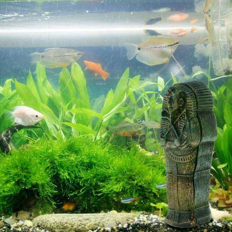 Aquarium Mummy Egypt Fish Tank Landscape Decoration For Reptile Case Hide Play