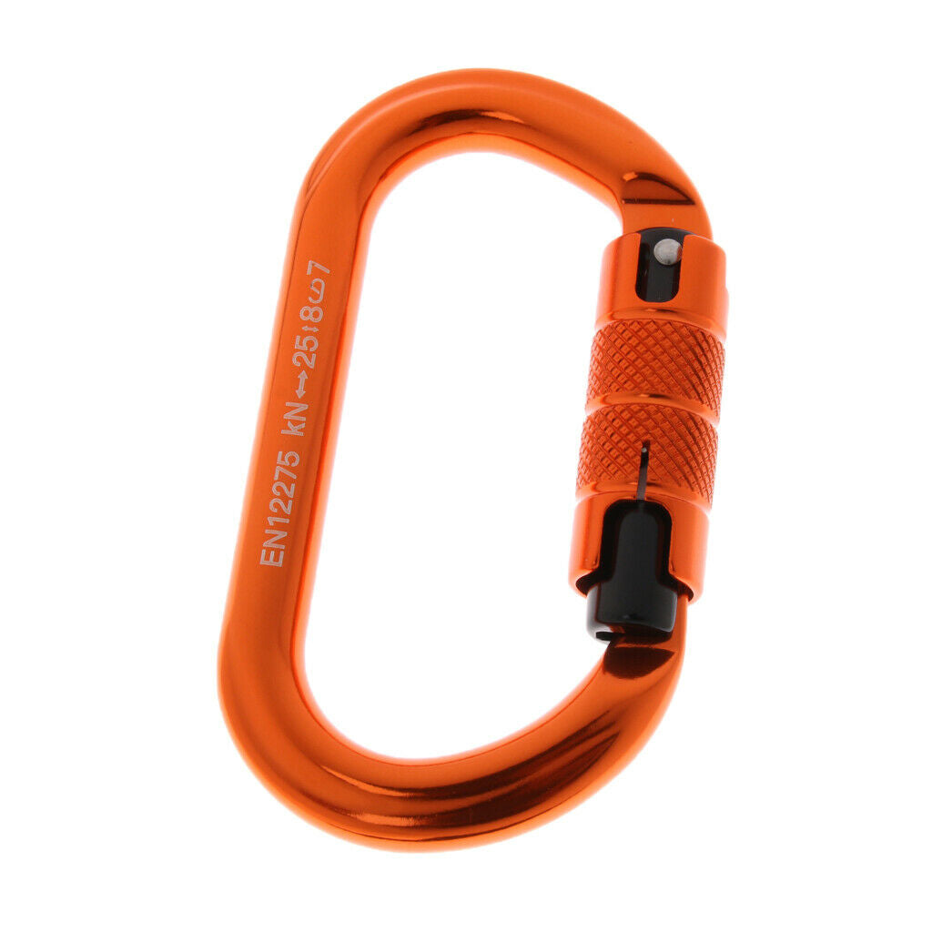 2x Oval Carabiner Climbing Safety Hook Lock D-Shape Buckle Keychain Rings