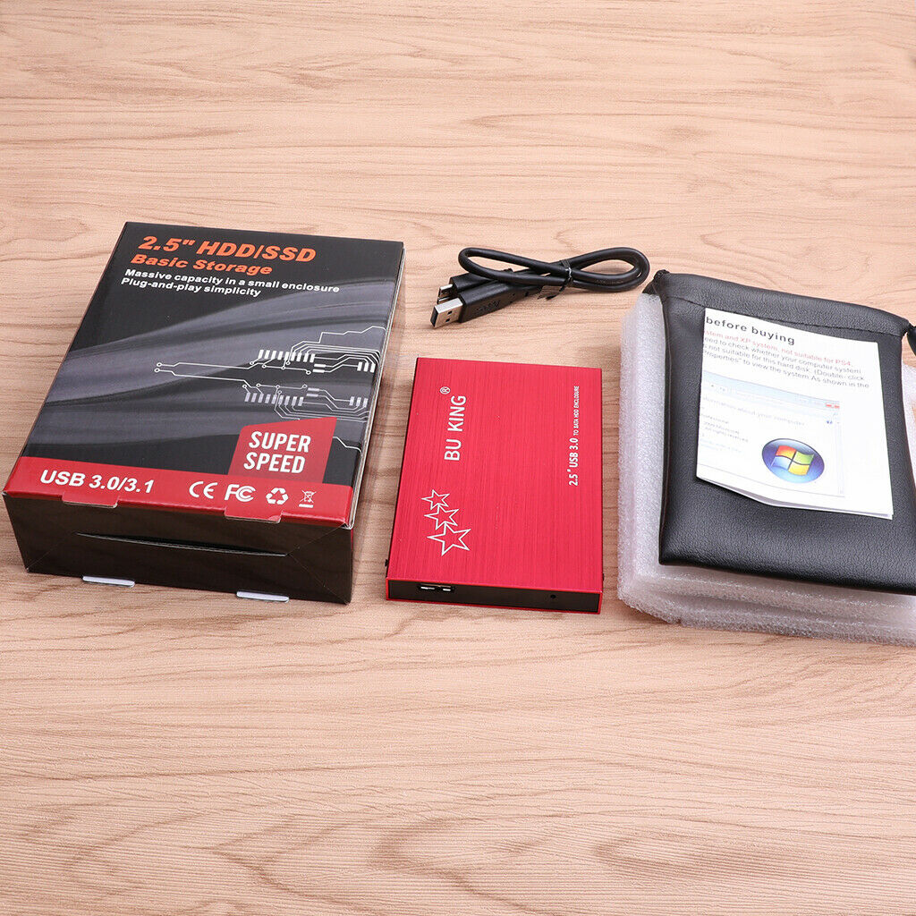 80GB External 2.5" USB 3.0 Hard Drive Disk HDD SATA for Laptop Computer Red