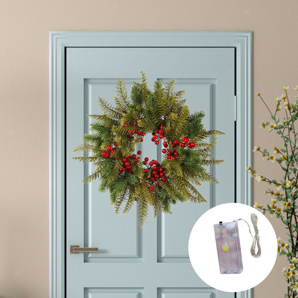 16 inch Winter Christmas Leaf Wreath Garland Front Door Home Party Decor