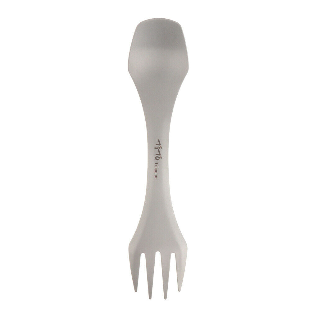 Camping Titanium Spork Fork Spoon Backpacking Cutlery 2 in 1 Titanium Color