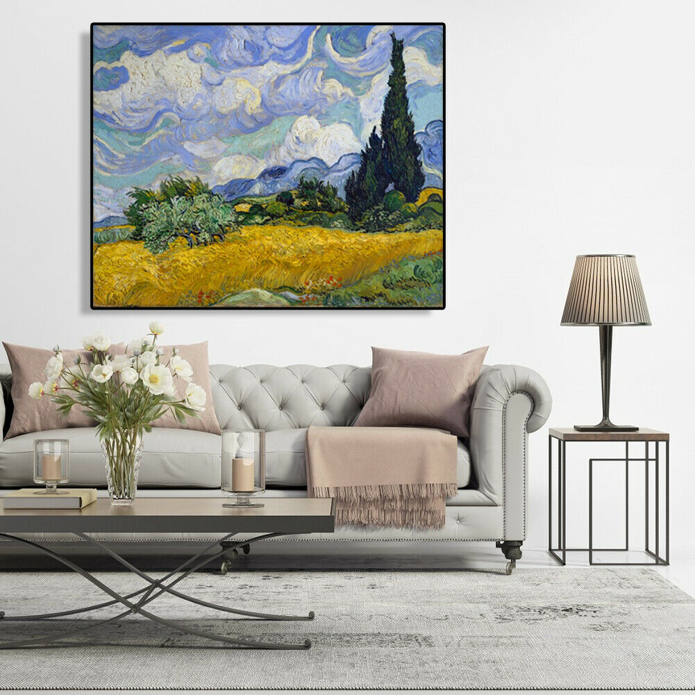 Painting By Numbers Kit DIY White Clouds Canvas Oil Art Picture Home Decor @