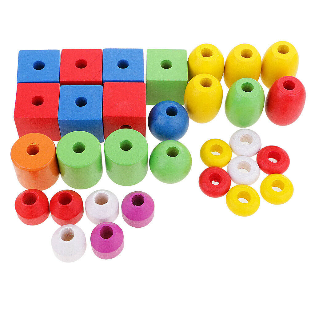 6 Colors Stacking Building Beads Kids Early Learning Educational
