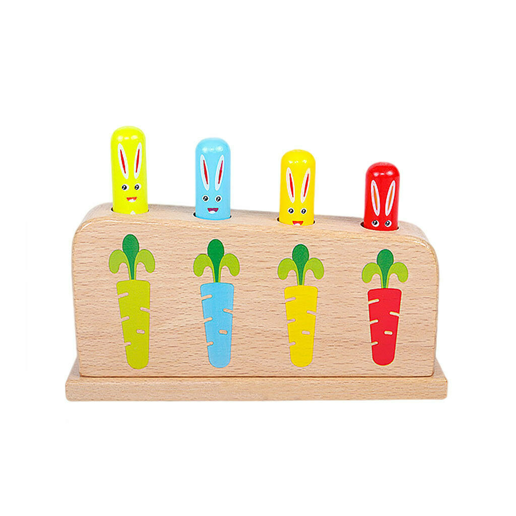 Wooden Sensory Rabbit Jumping Game Early Learning Toys for 18+ Months Kids