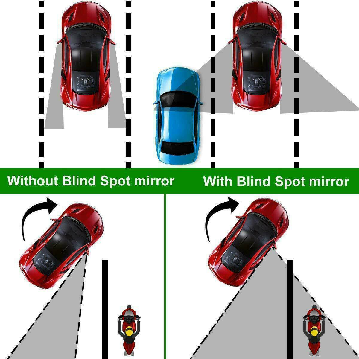 2pcs Car mirror Wide Angle Round Convex Blind Rear View Spot Mirror 360Â° New