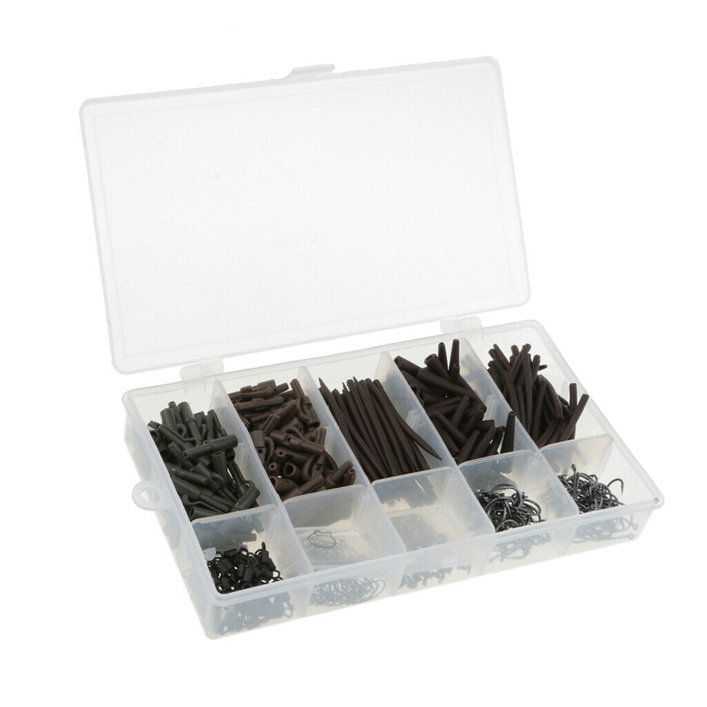 Carp Fishing Tackle Box Hair Rig Combo Box Accessories Hooks Swivels Clips