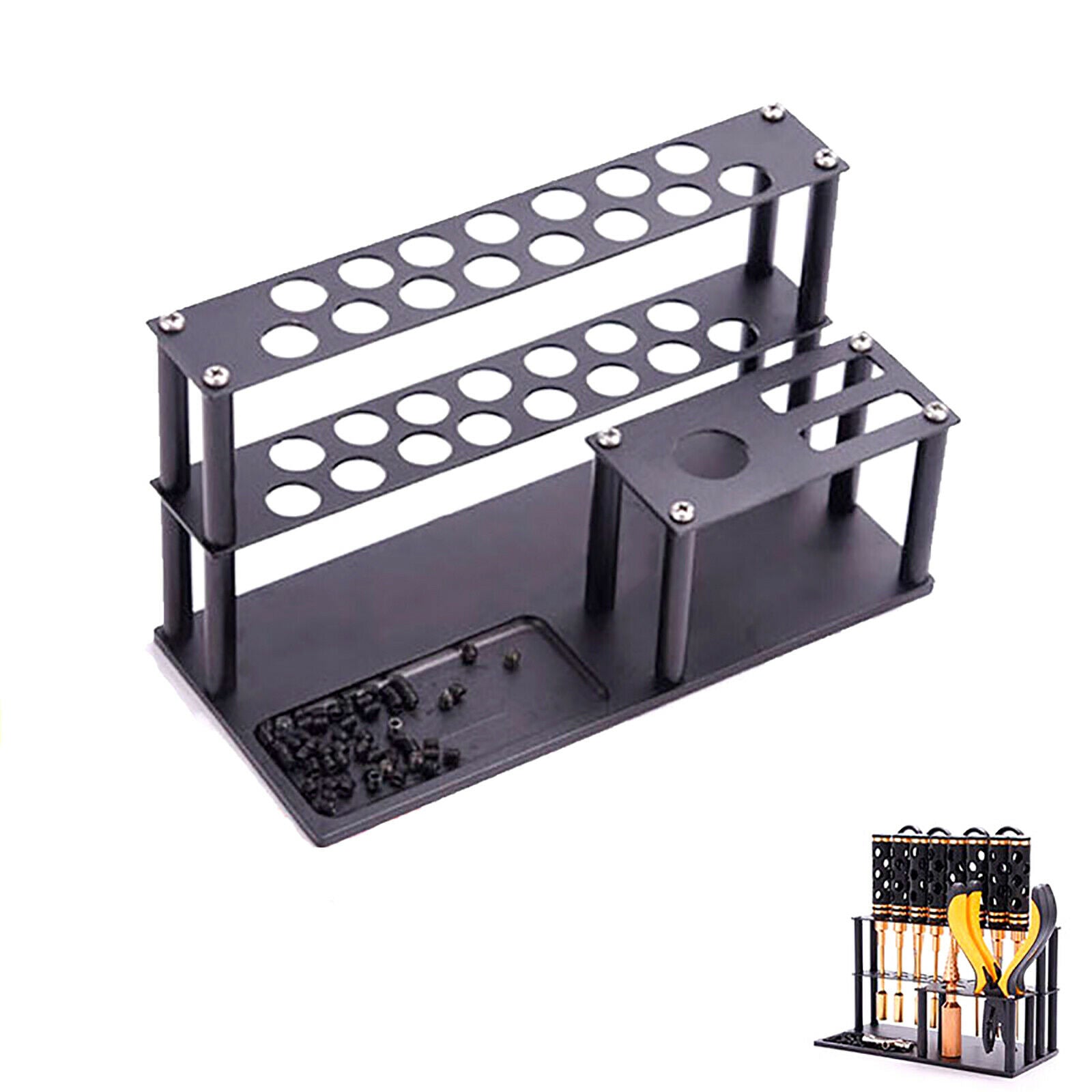 Metal Screwdriver Tool Holder Wrench Storage Rack Base for TRX-4 SCX10 RC Car