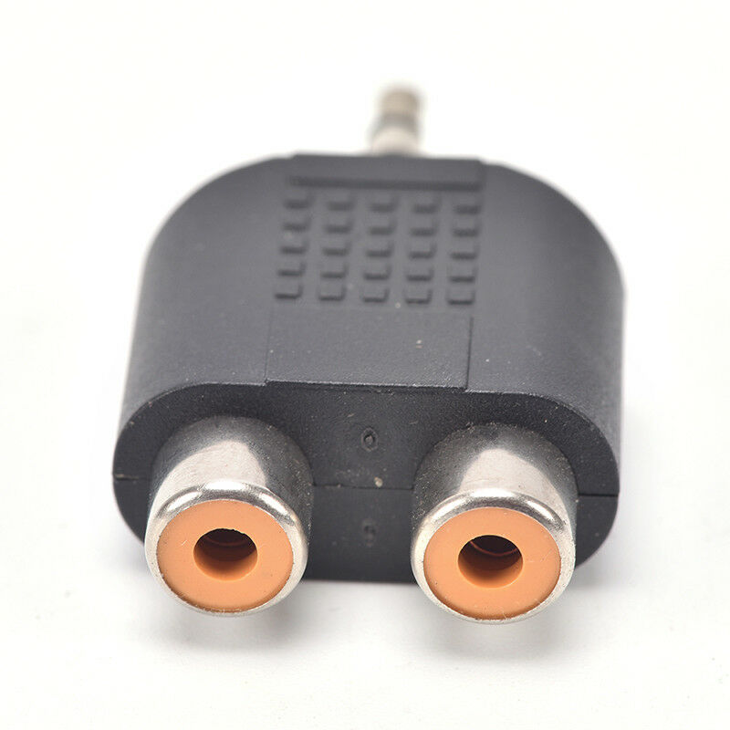 2x 3.5mm Male to 2 RCA Female Y Splitter AV Audio Video Plug Converter Ada.l8
