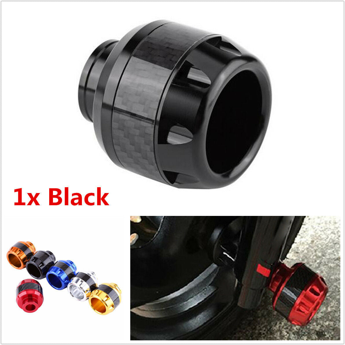 1x Black Motorcycle Front Fork Frame Slider Anti Crash Falling Engine Protector