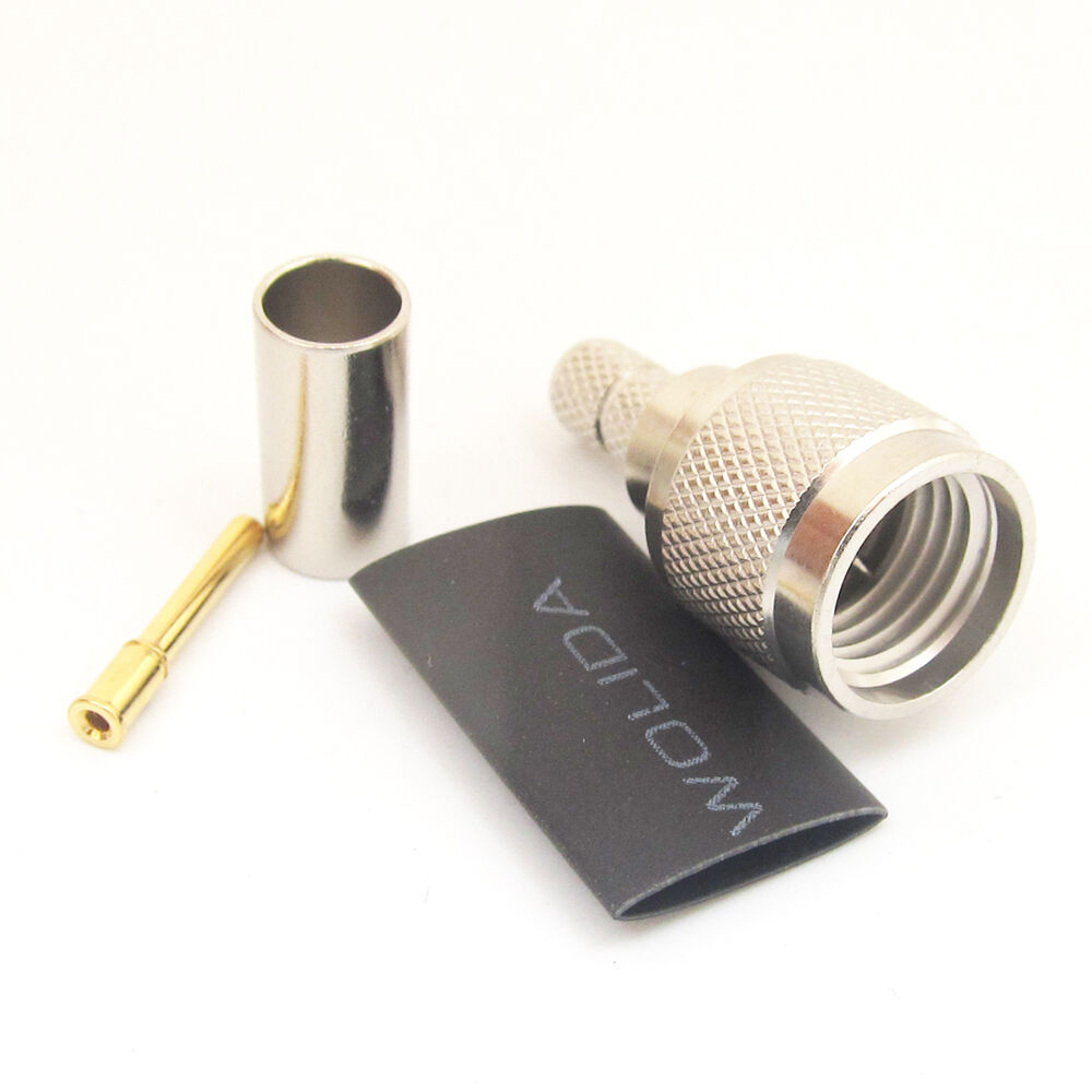 4sets Mini UHF Male Crimp Connector for RG58 50ohms Coaxial Cable w/Shrink Tube