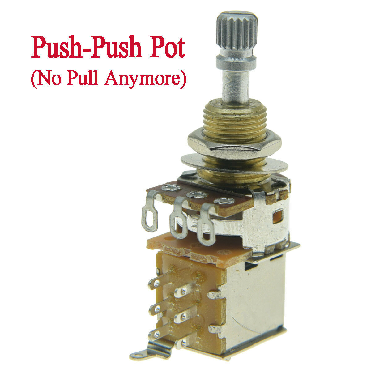 B250K Guitar Bass Push Push Pot(No Pull)Guitar Potentiometer USA Brass Shaft