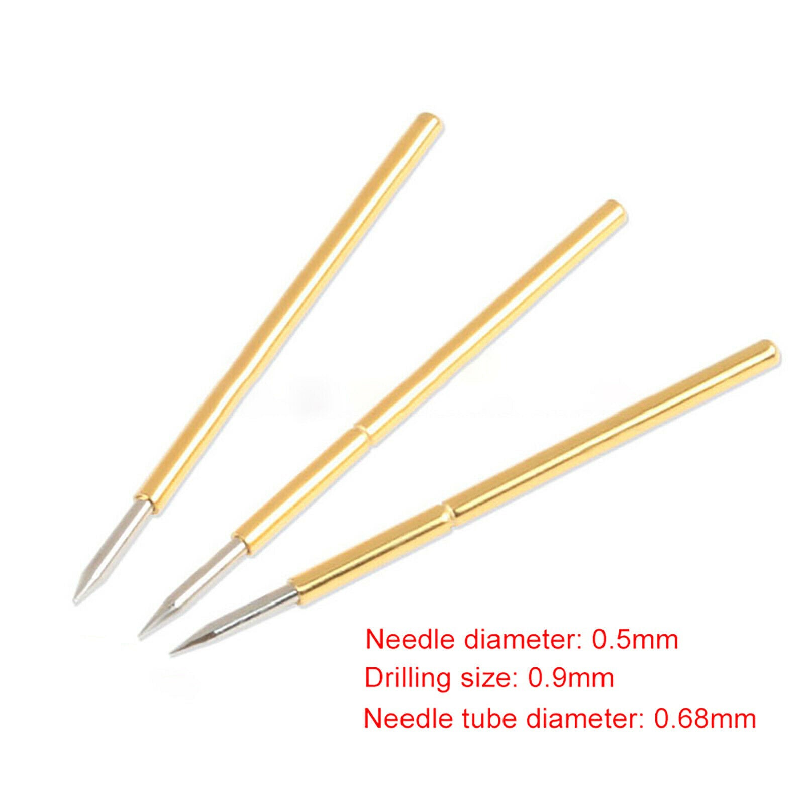10Pcs P50-B1 Spear Spring Loaded Test Probe Round Pogo Pin Top （Dia 0.68mm）