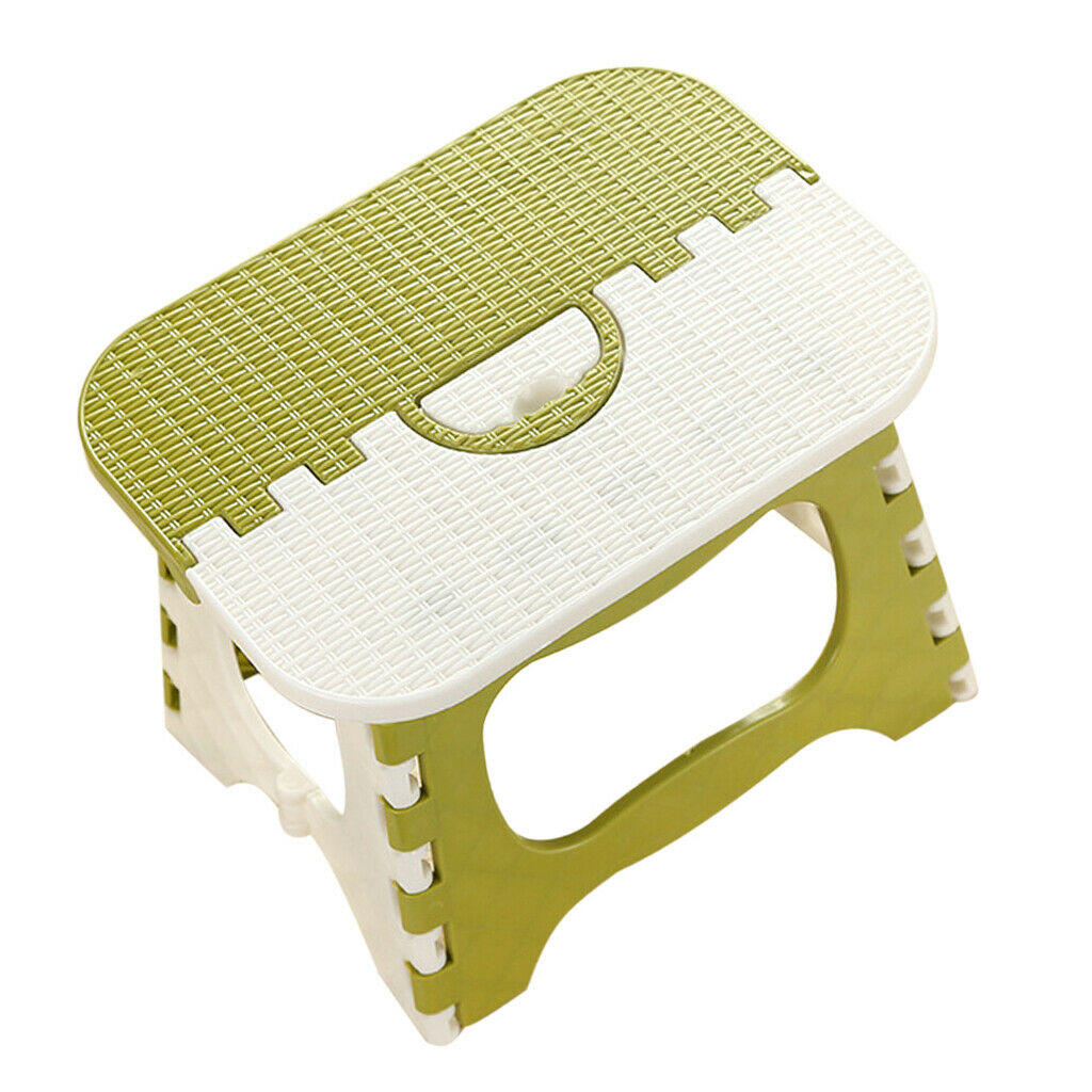 Folding Step Stool Non Slip Portable Lightweight Fishing Multipurpose Green