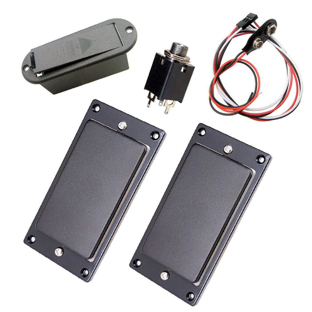 2 Pieces Humbucker Pickup with Screw + Battery Cover + Cable + Plug for