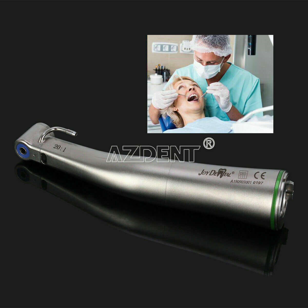 Dental LED Fiber Optic 20:1 Implant Contra Angle Low Speed Handpiece Fit NSK