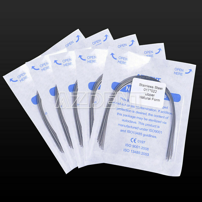100 Kits Dental Arch Wires Orthodontic Nature Rectangular SS 017 X 022 Upper CA