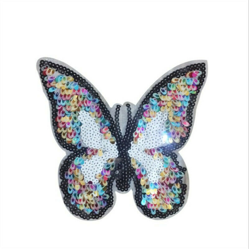1pc Butterfly Sequins Patch Sew on Applique Badge Clothes Bags DIY Accessories